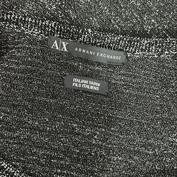 Armani Exchange 3/4 Sleeve Italian Yarn Metallic Knit Sweater Size M - Picture 4 of 6